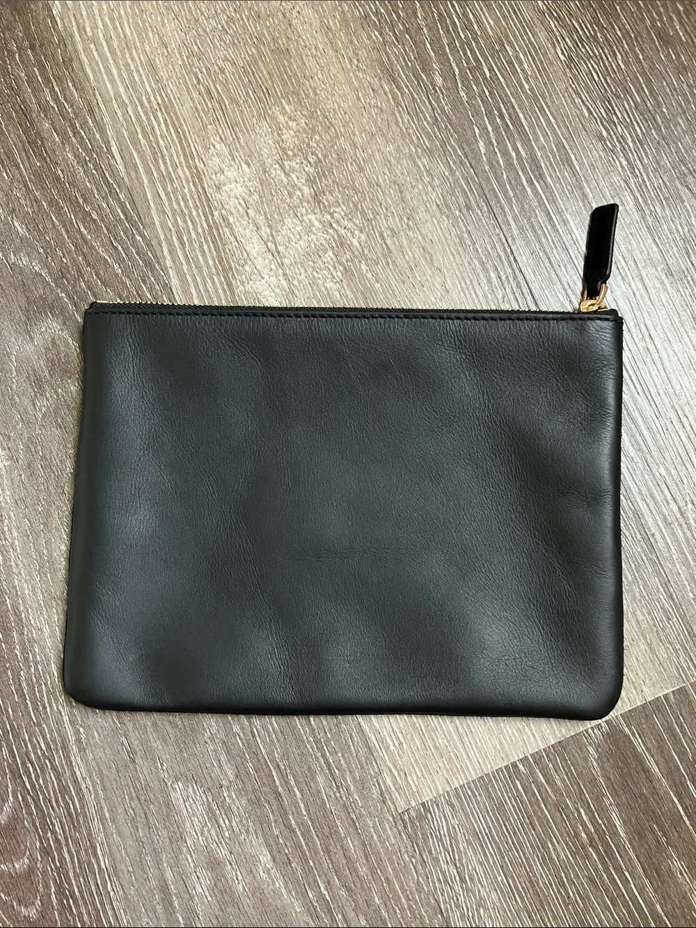 J.Crew Berkeley zipper pouch in leather and suede